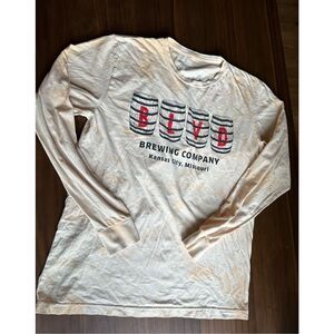 Boulevard Brewing long sleeve tie dye beige barrel tee